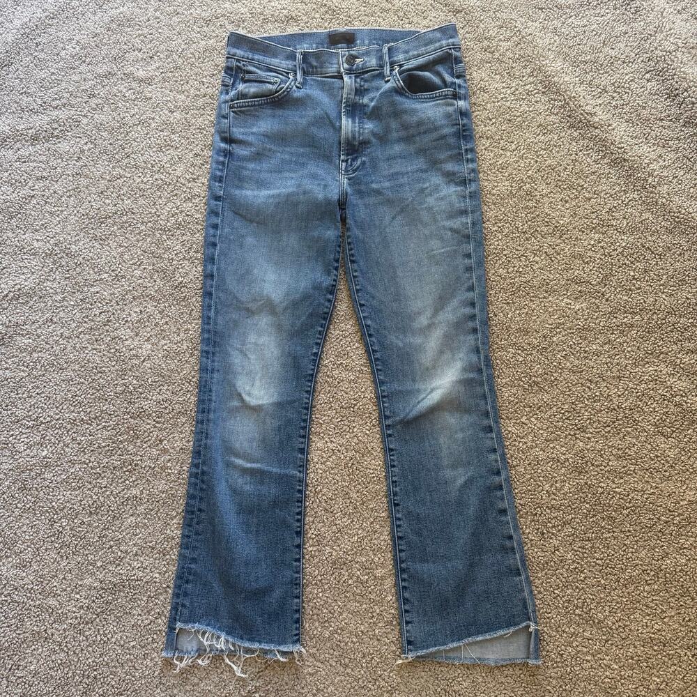 Mother The Insider Crop Step Fray Wish On A Star Denim Jeans Size 27
